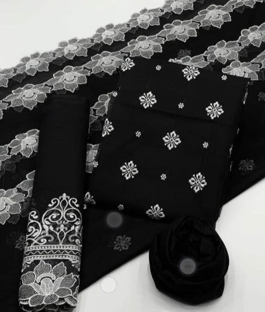 3pc Organza Fullu Embroided Dress