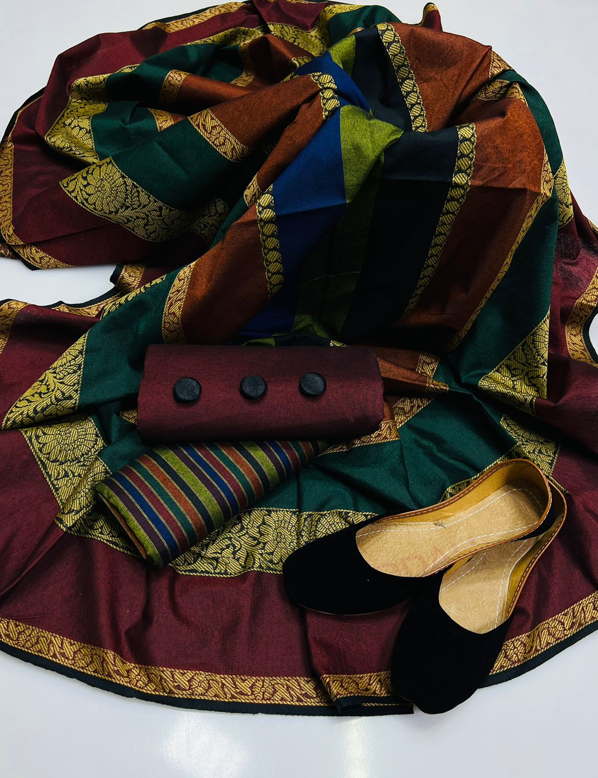 4PC Wool Shawl Dress (Khussa Gift)