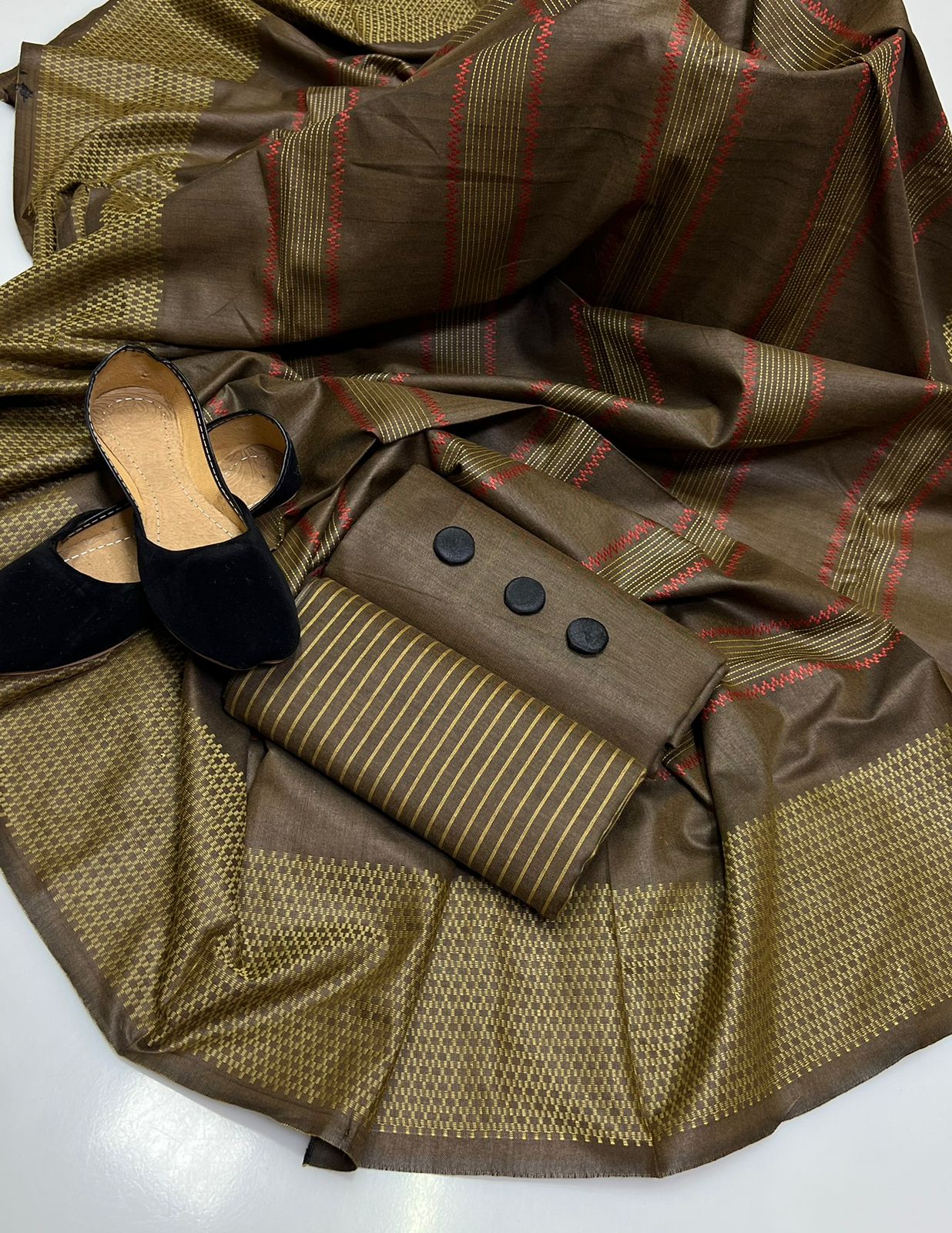 4PC Wool Shawl Dress (Khussa Gift)