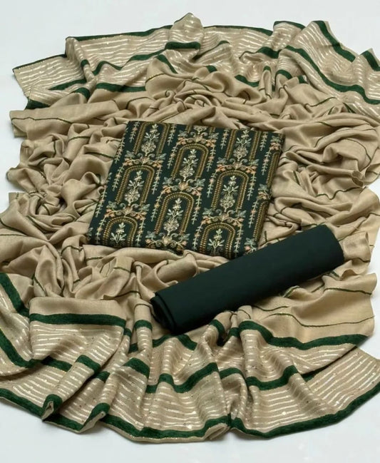 3pc Marina Sequence Embroided Broshia Shawl Dress