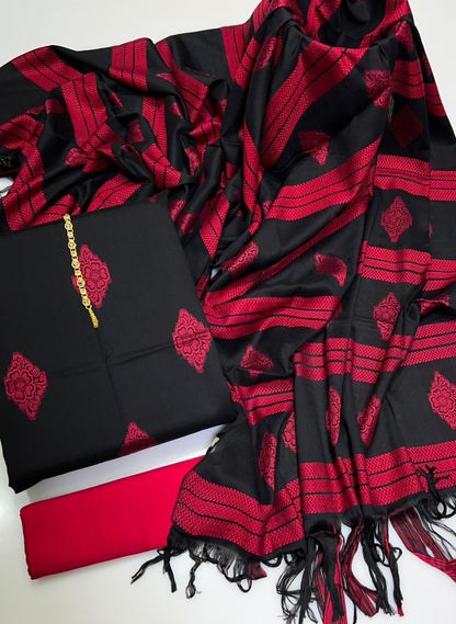 3pc Winter Banarsi Brosha Bindi Jaal Shawl Dress