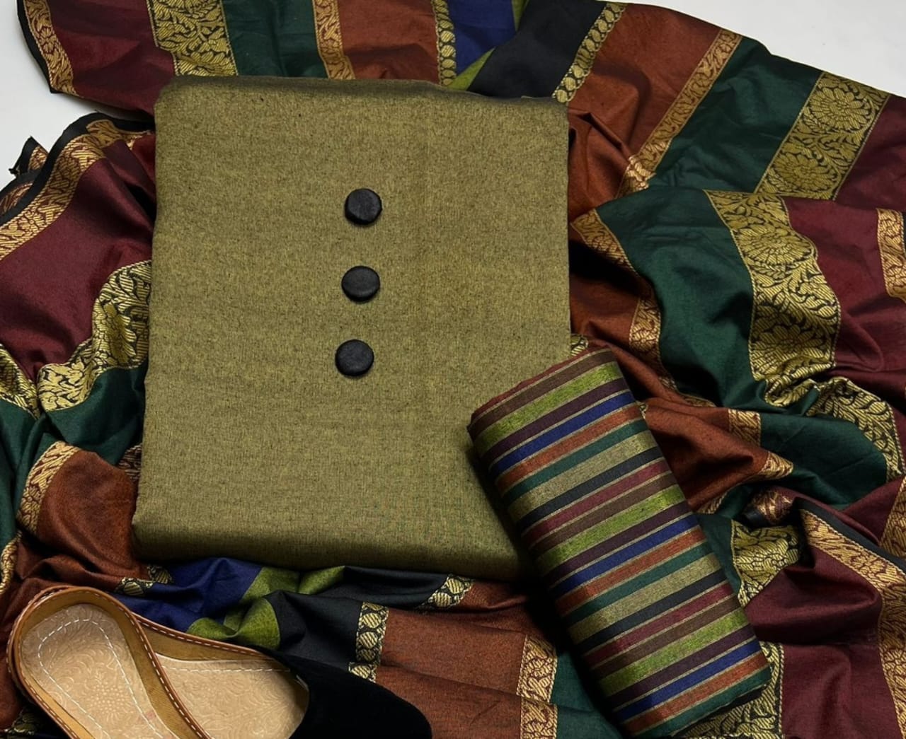 3pc Winter Wool Shawl Dress