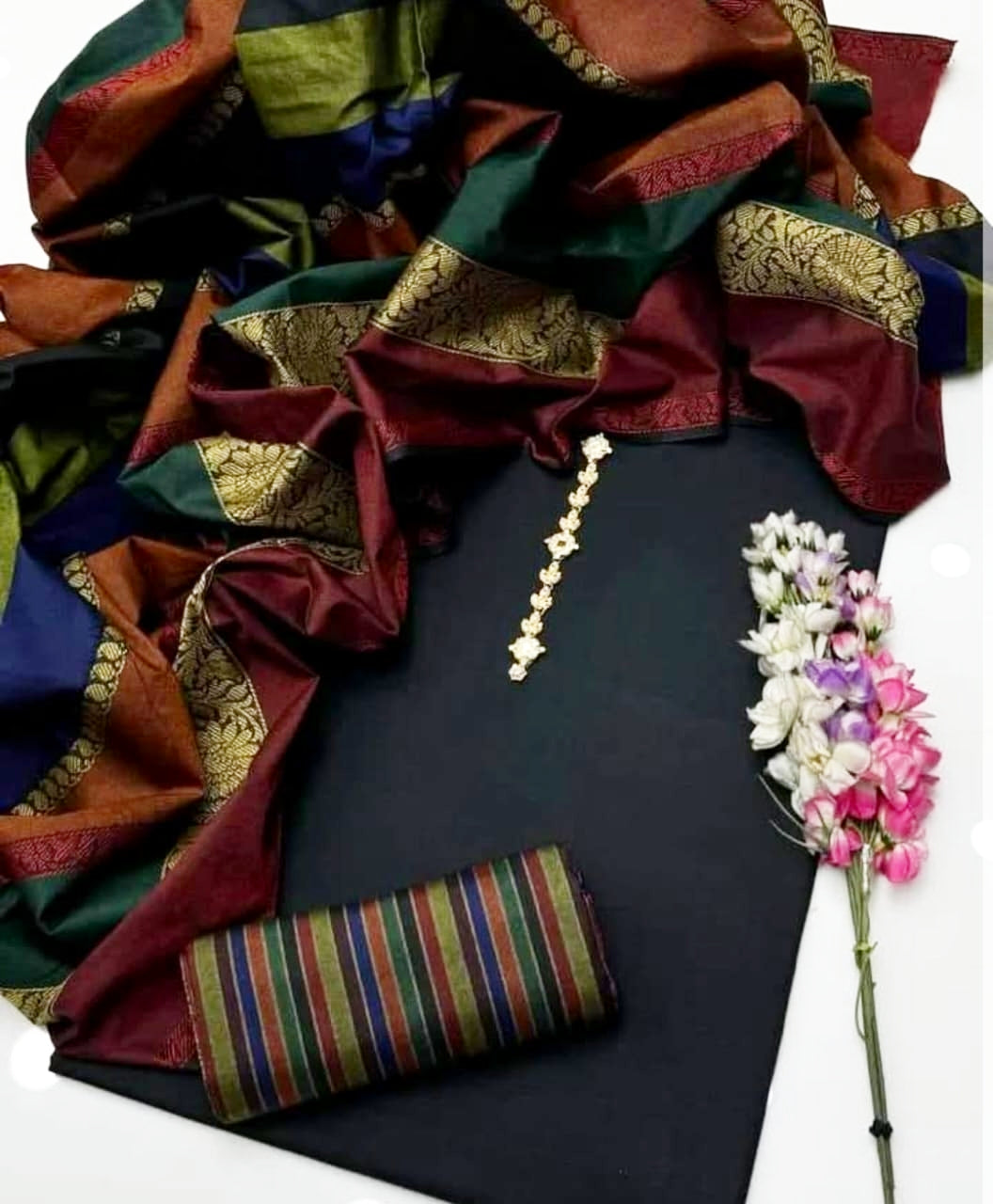 3pc Winter Wool Shawl Dress