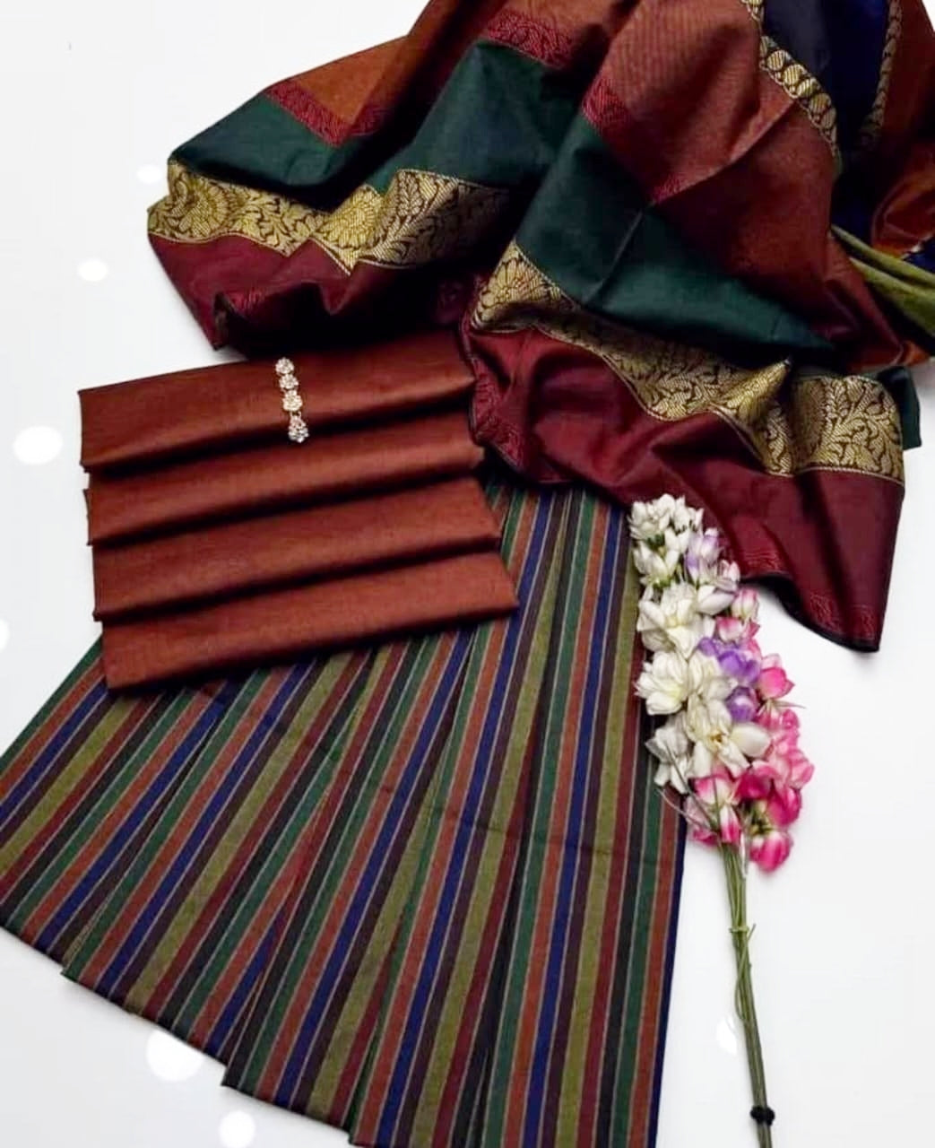 3pc Winter Wool Shawl Dress