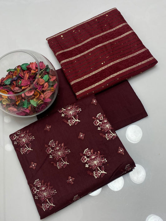 3pc Winter Marina Breeze Wool Velvet Border Shawl Dress