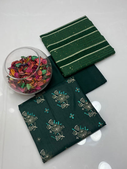 3pc Winter Marina Breeze Wool Velvet Border Shawl Dress