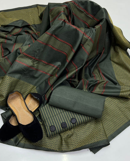 4PC Wool Shawl Dress (Khussa Gift)