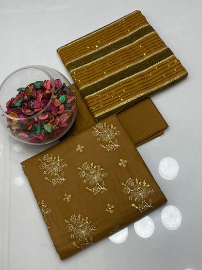 3pc Winter Marina Breeze Wool Velvet Border Shawl Dress