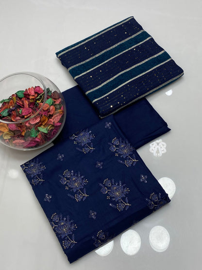 3pc Winter Marina Breeze Wool Velvet Border Shawl Dress